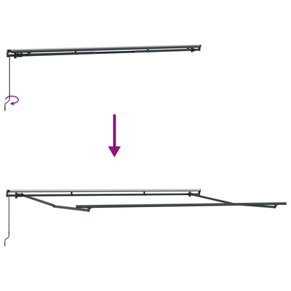 Retractable Awning Light Grey 450 x 350 cm Polyester and Steel