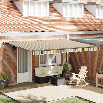 Retractable Awning Green and yellow 450 x 350 cm