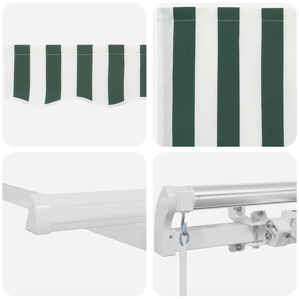 Awning Manual Green and White 450 x 350 x 165 cm Polyester