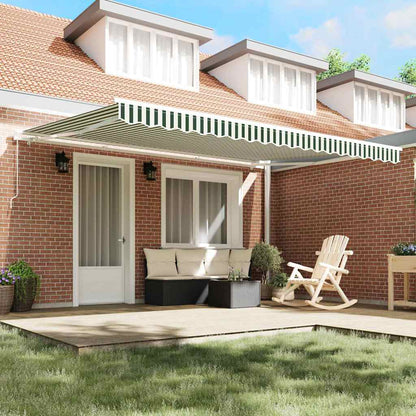 Awning Manual Green and White 450 x 350 x 165 cm Polyester