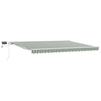 Retractable Awning Green and White 450 x 350 cm
