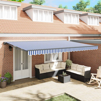 Awning Frame Blue and White 500 x 300 cm