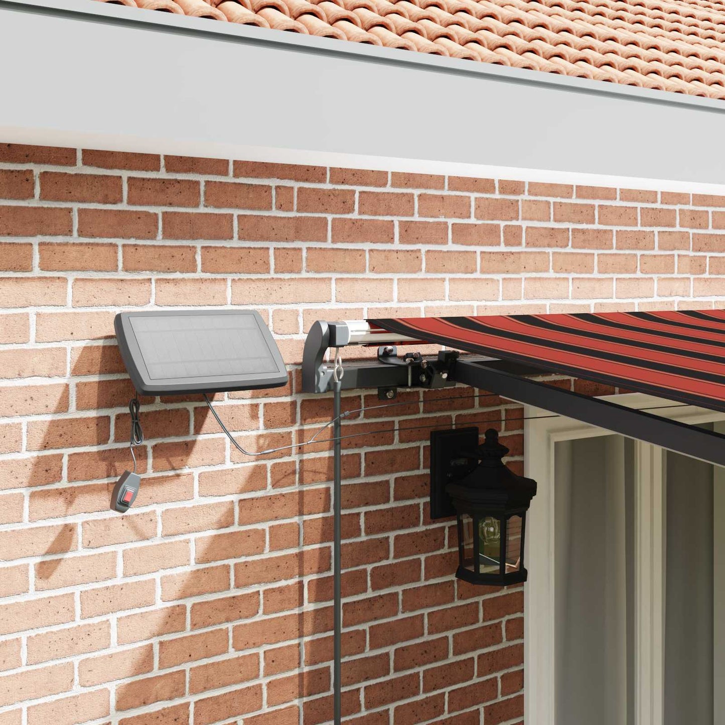 Retractable Awning Orange and brown 500 x 300 cm Fabric