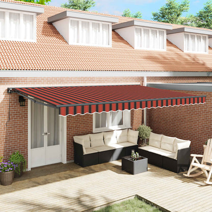 Retractable Awning Manual Orange and Black 500 x 300 cm