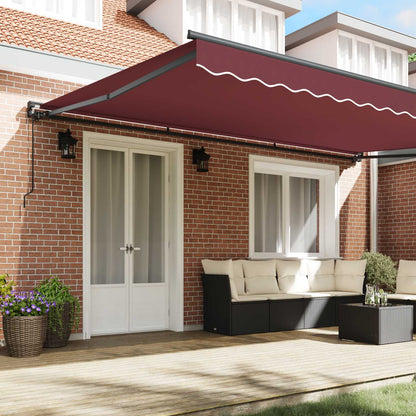 Awning Frame Burgundy 500 x 300 cm Polyester with PU coating