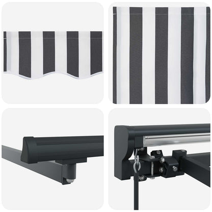 Retractable Awning Manual Anthracite and White 500 x 300 cm