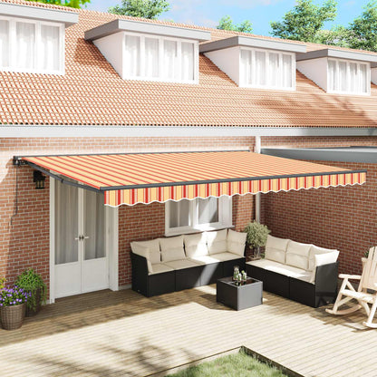 Retractable Awning Manual Multicolour 500 x 300 cm