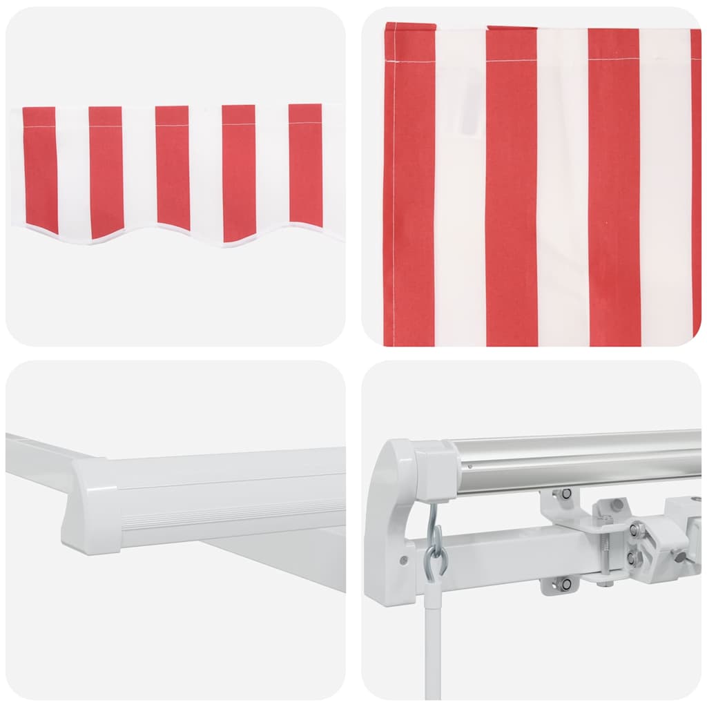 Awning Red and White 500 x 300 x 165 cm Polyester and Metal