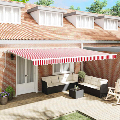 Awning Red and White 500 x 300 x 165 cm Polyester and Metal