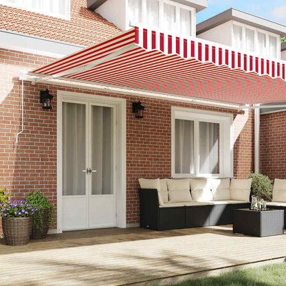 Awning Red and White 500 x 300 x 165 cm Polyester and Metal
