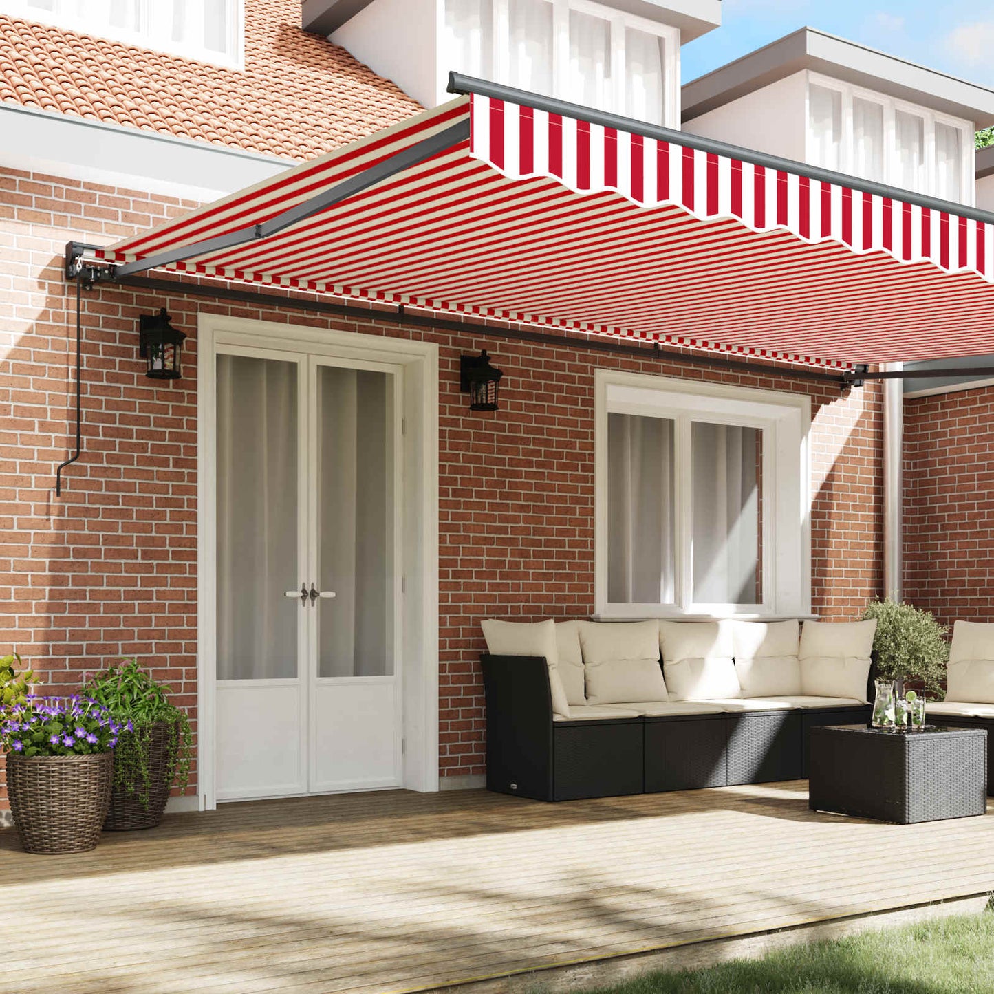 Awning Frame Red and White 500 x 300 cm