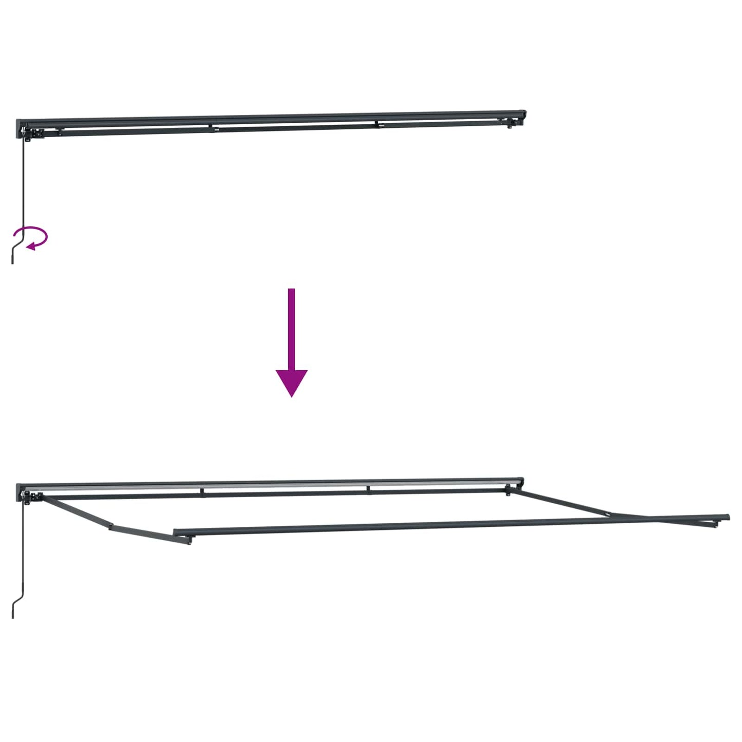 Awning Frame Red and White 500 x 300 cm