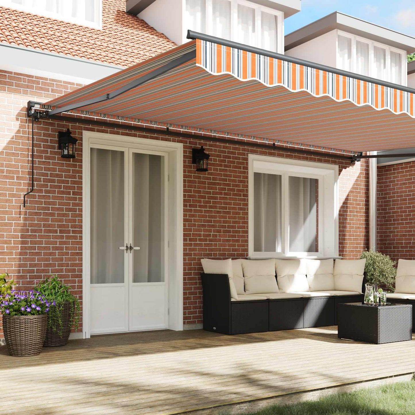 Awning Frame Blue and Orange 500 x 300 cm