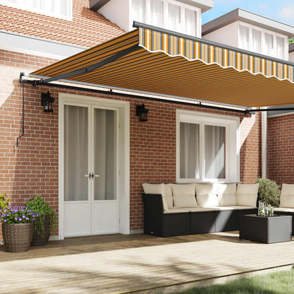 Retractable Awning Multicolour 500 x 300 cm Polyester and Steel