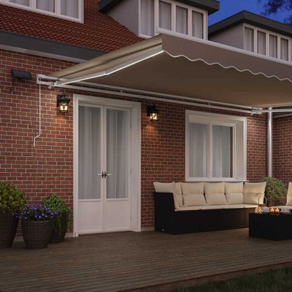 Retractable Awning Beige 500 x 300 cm Fabric and Aluminium