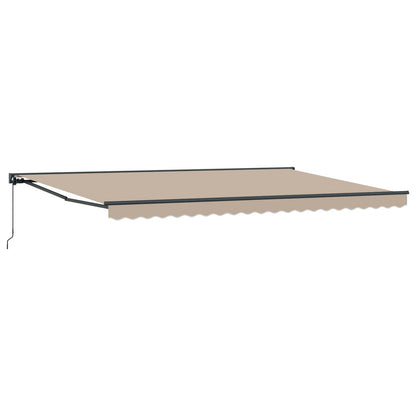 Awning Frame Beige 500 x 300 cm Polyester with PU coating
