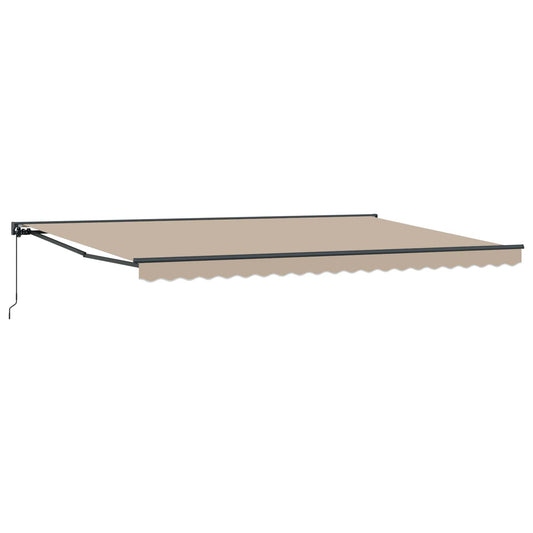 Awning Frame Beige 500 x 300 cm Polyester with PU coating