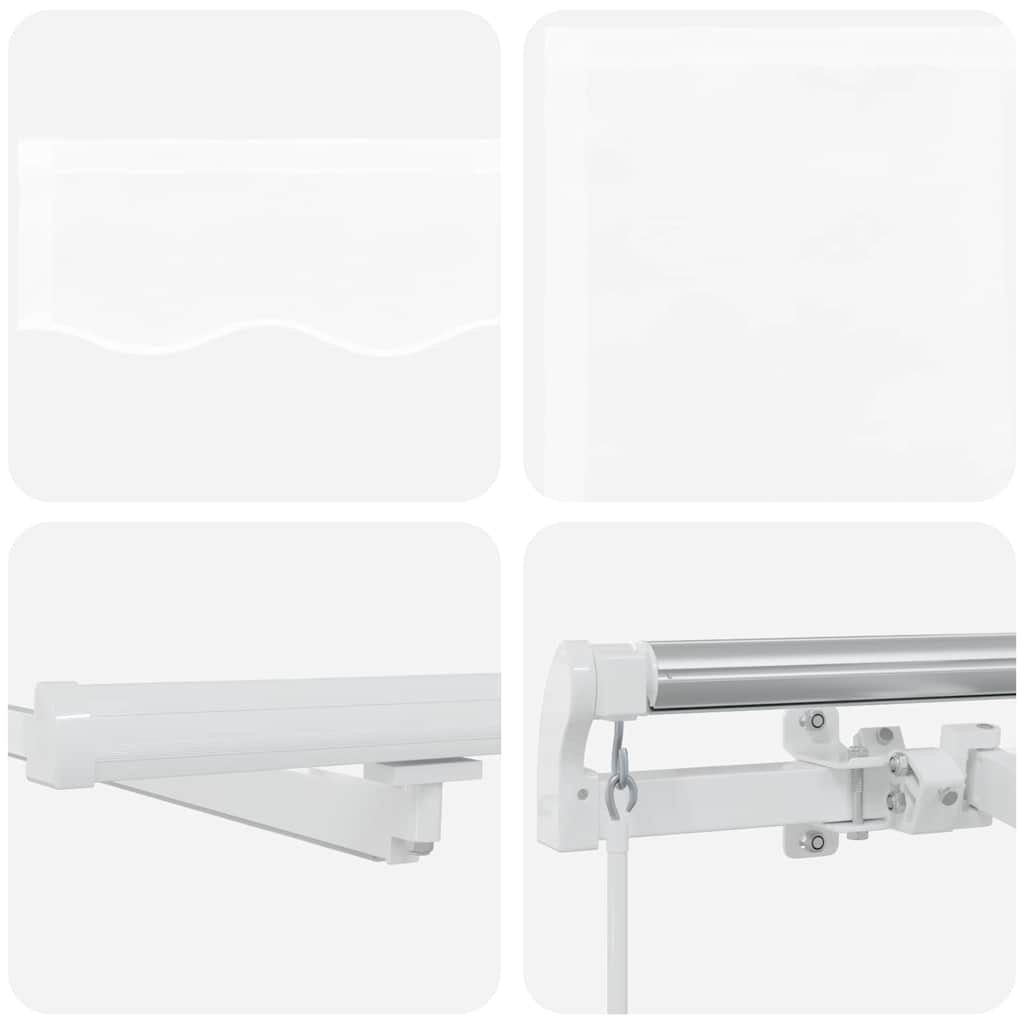Retractable Awning White 500 x 300 cm Fabric and Steel