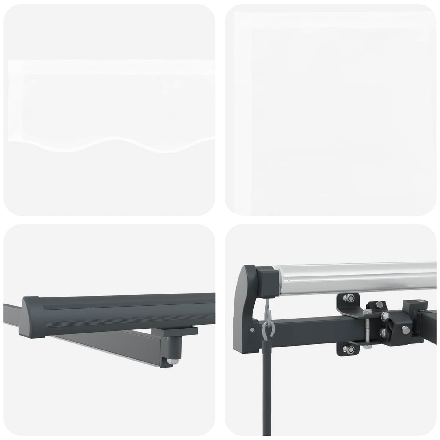 Retractable Awning Manual White 500 x 300 cm Fabric