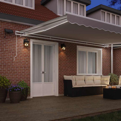 Retractable Awning Light Grey 500 x 300 cm Fabric and Steel