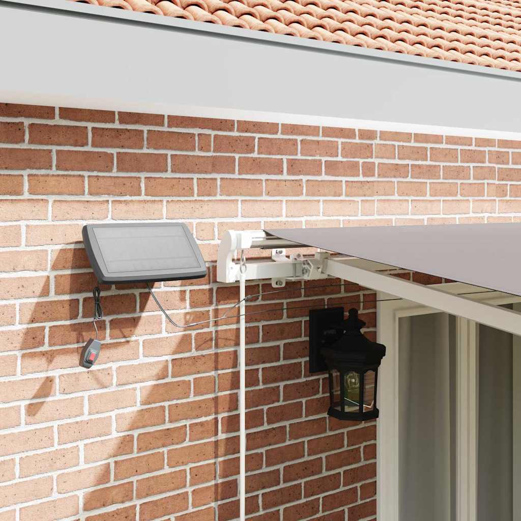Retractable Awning Light Grey 500 x 300 cm Fabric and Steel