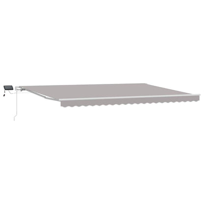 Retractable Awning Light Grey 500 x 300 cm Fabric and Steel