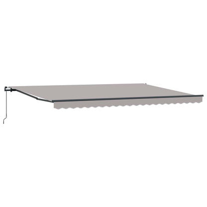 Retractable Awning Light Grey 500 x 300 cm Polyester and Steel