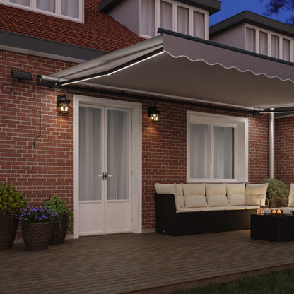 Retractable Awning Light grey 500 x 300 cm Fabric