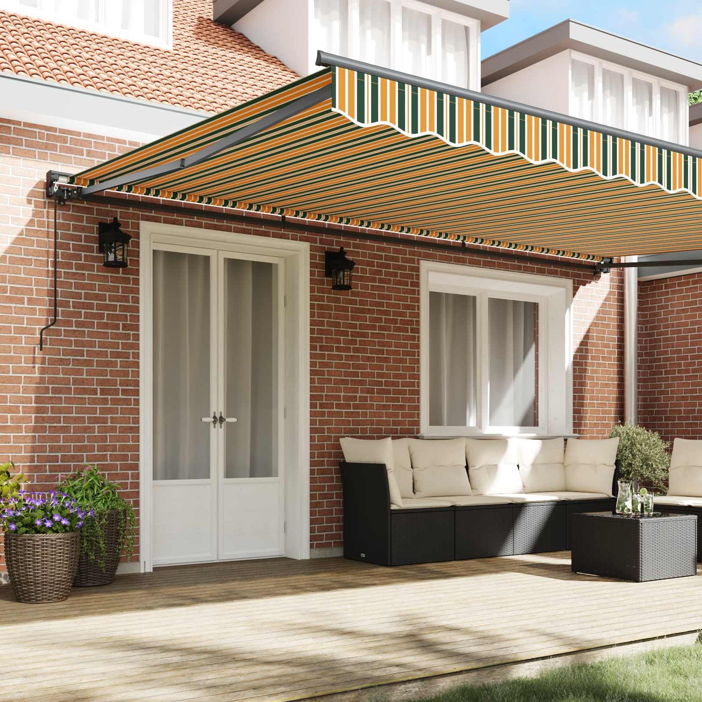 Awning Frame Green and Yellow 500 x 300 cm