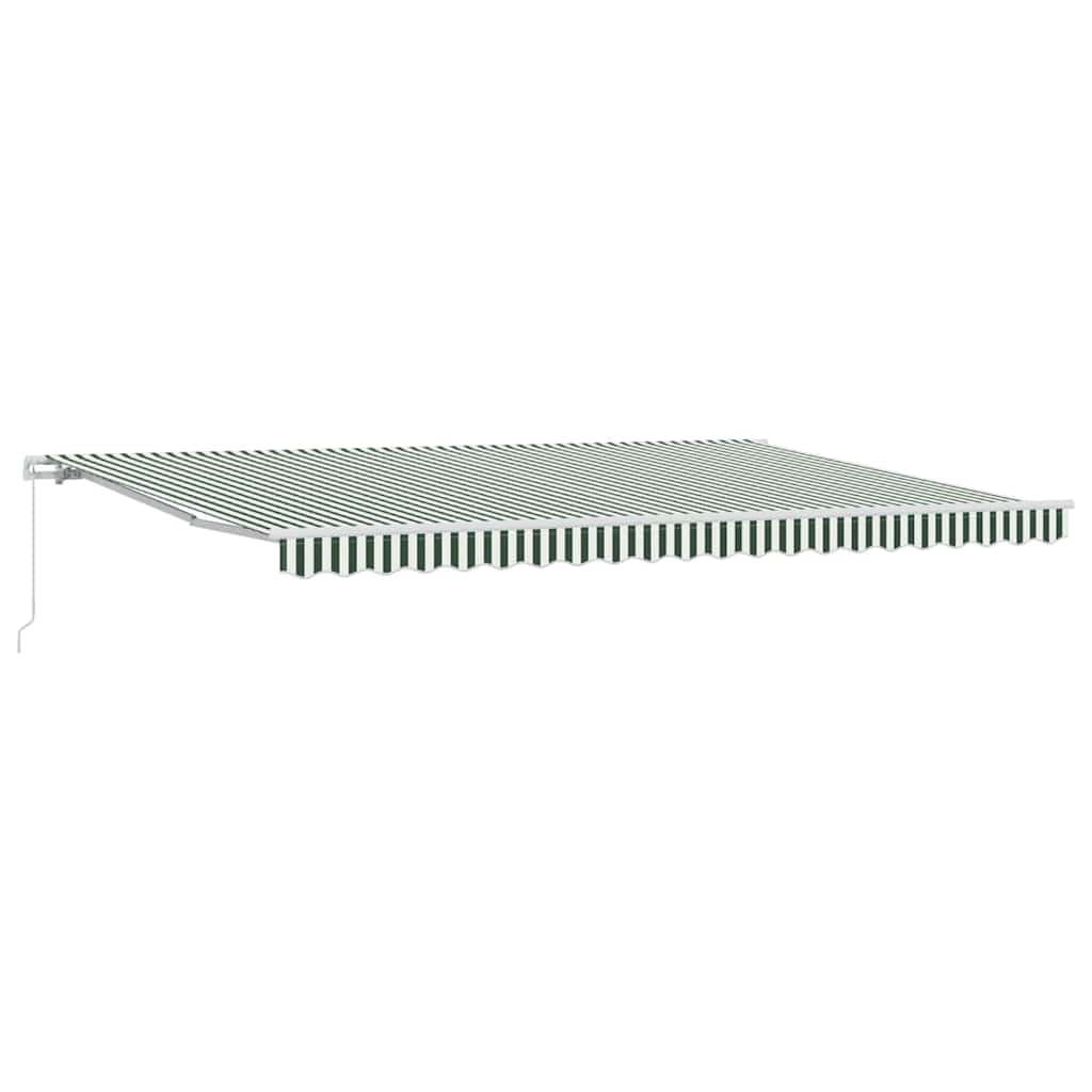 Retractable Awning Retractable Green and White 500 x 300 cm