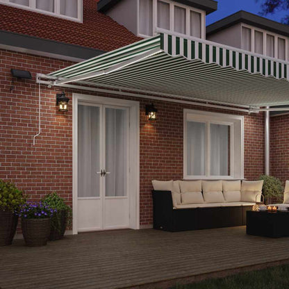 Retractable Awning Green and White 500 x 300 cm