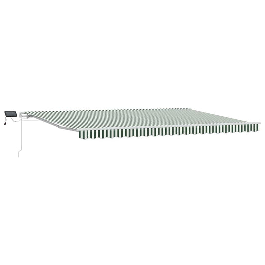 Retractable Awning Green and White 500 x 300 cm