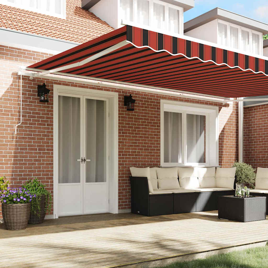 Retractable Awning Manual Orange and Brown 500 x 350 cm
