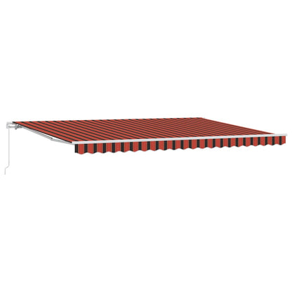 Retractable Awning Manual Orange and Brown 500 x 350 cm