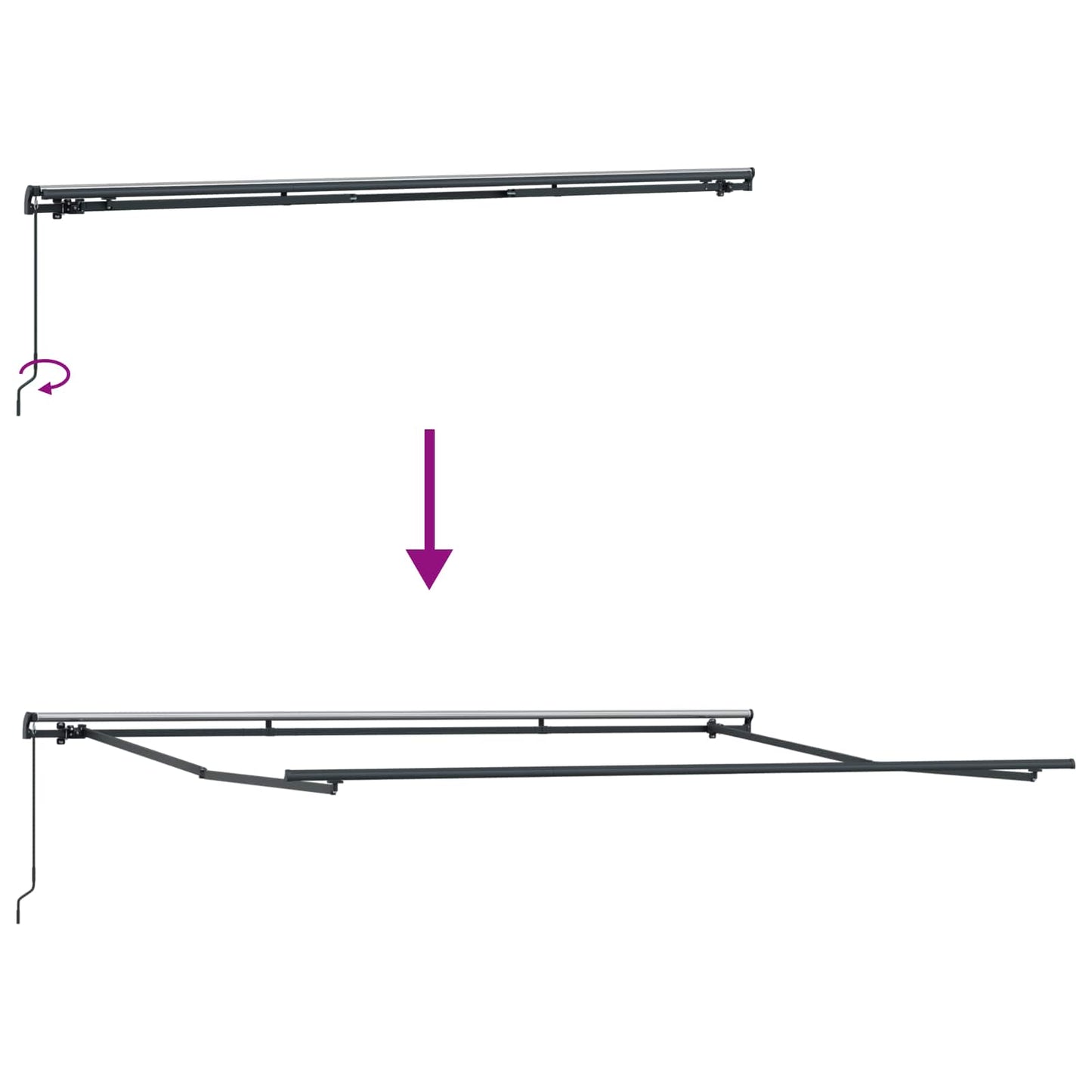 Retractable Awning Manual Orange and brown 500 x 350 cm