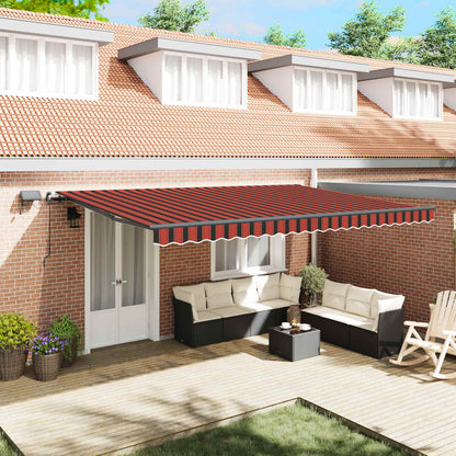 Retractable Awning Orange and brown 500 x 350 cm Fabric