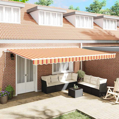 Retractable Awning Retractable Yellow and Orange 500 x 350 cm