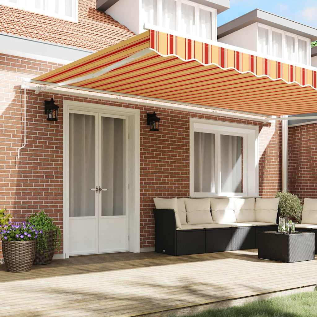 Retractable Awning Retractable Yellow and Orange 500 x 350 cm