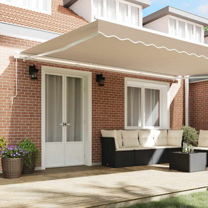 Retractable Awning Beige 500 x 350 cm Polyester and Aluminium
