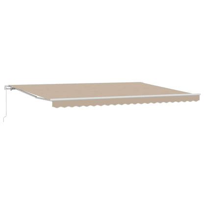 Retractable Awning Beige 500 x 350 cm Polyester and Aluminium