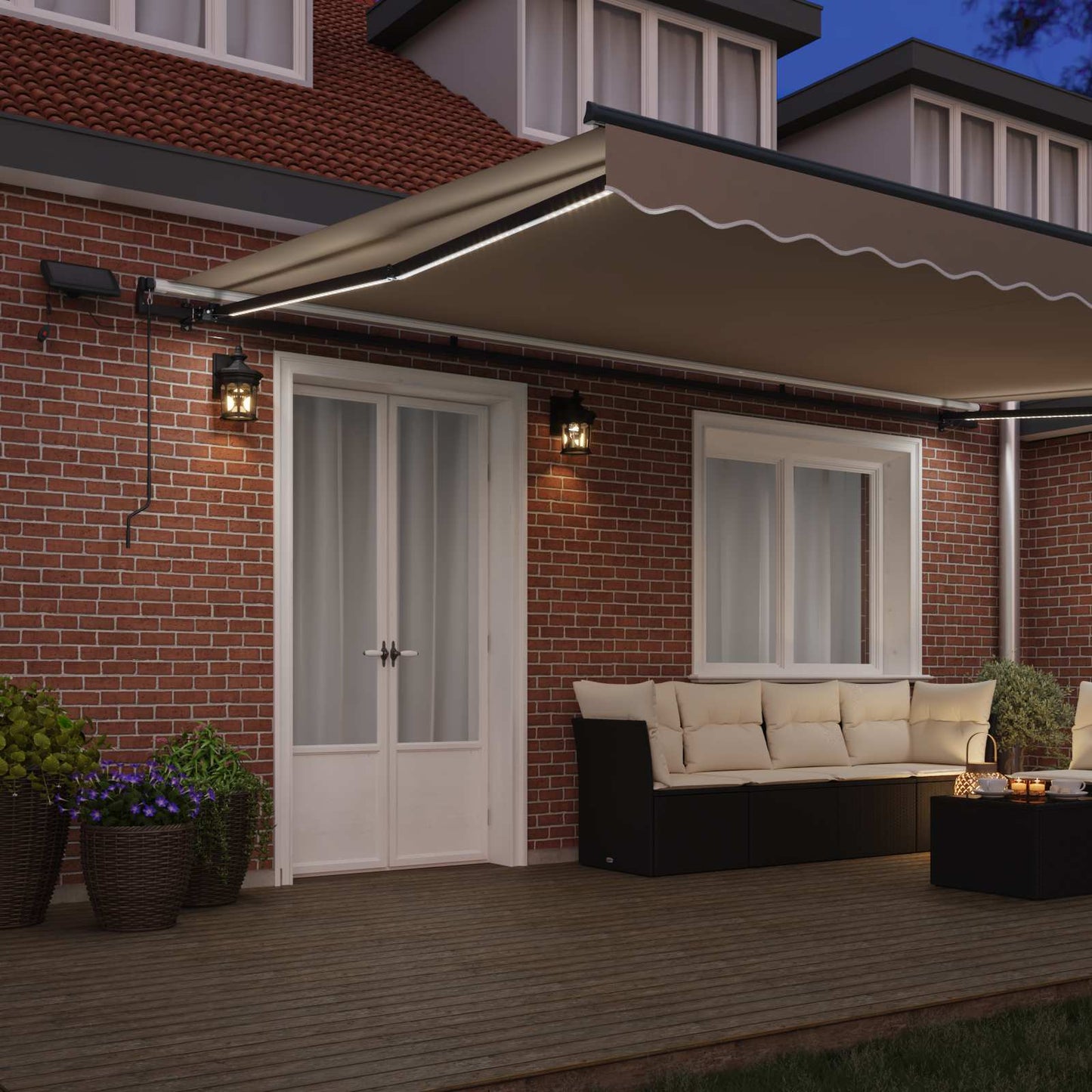Retractable Awning Beige 500 x 350 cm Fabric