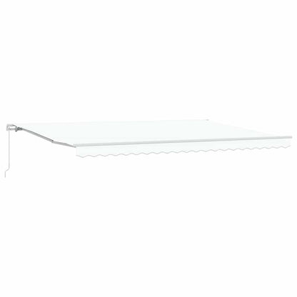 Retractable Awning White 500 x 350 cm Polyester and Aluminium