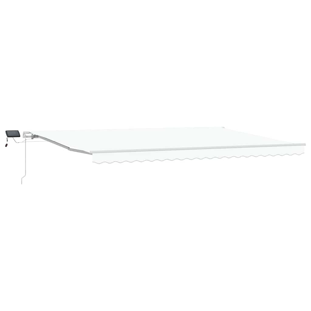 Retractable Awning White 500 x 350 cm Fabric and Steel