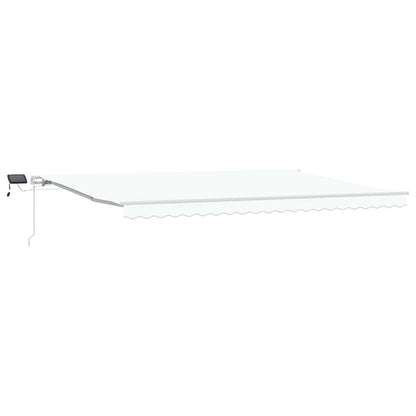 Retractable Awning White 500 x 350 cm Fabric and Steel