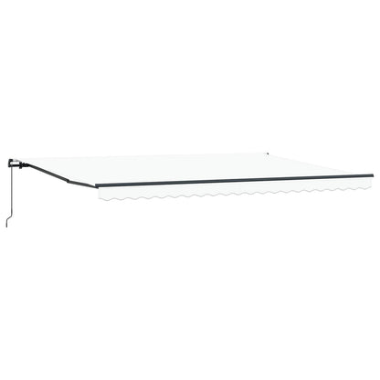 Retractable Awning White 500 x 350 cm Polyester and Aluminium