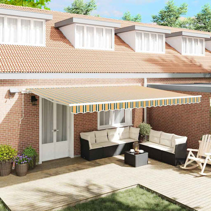 Retractable Awning Green and yellow 500 x 350 cm