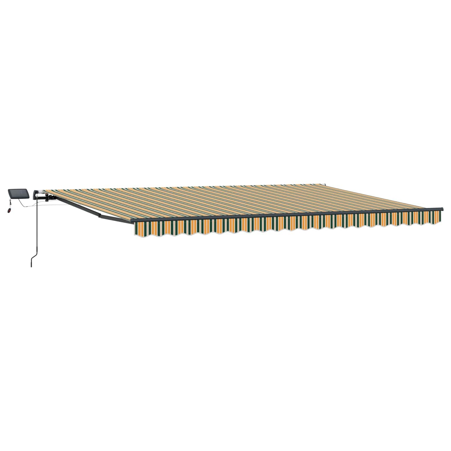 Retractable Awning Manual Green and yellow 500 x 350 cm Fabric
