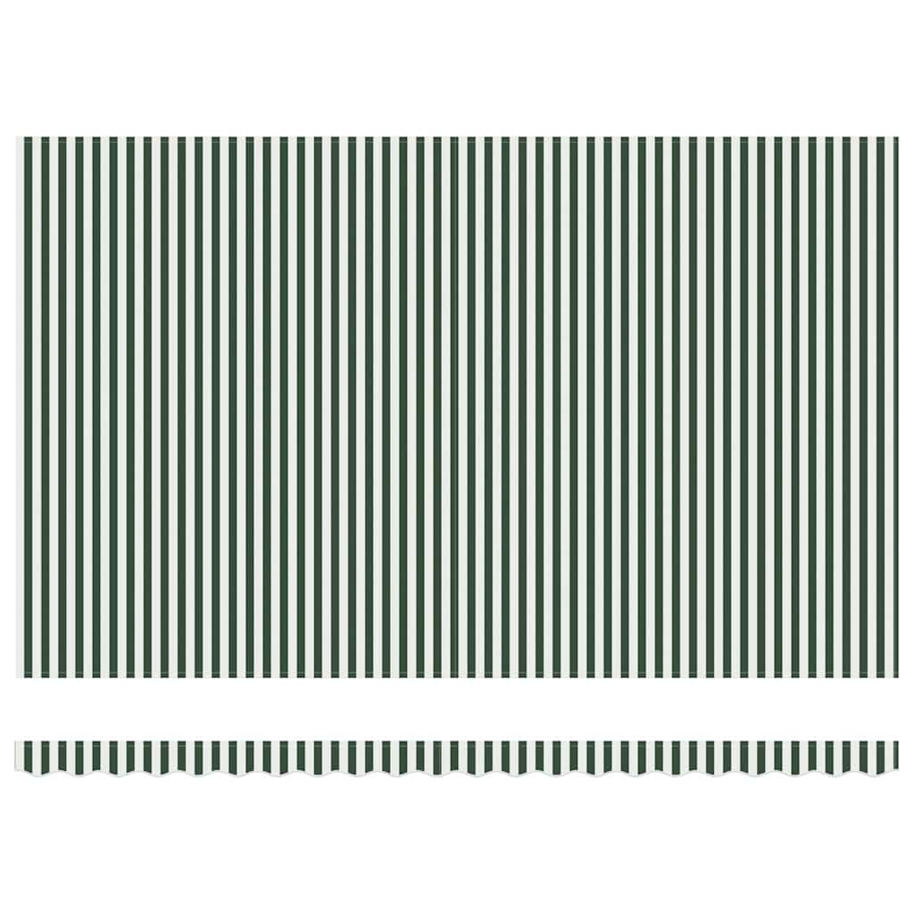 Retractable Awning Manual Green and White 500 x 350 cm