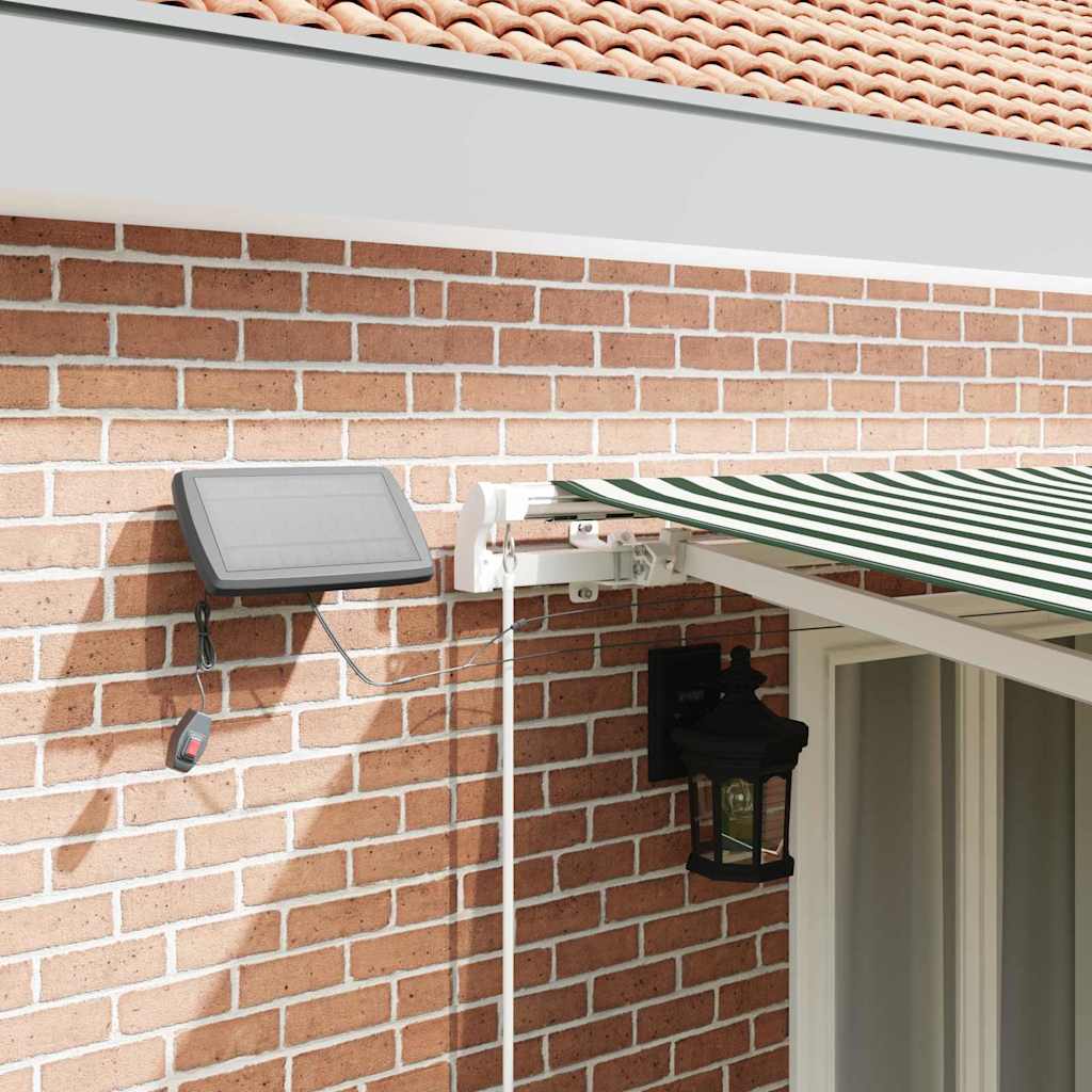 Retractable Awning Green and White 500 x 350 cm