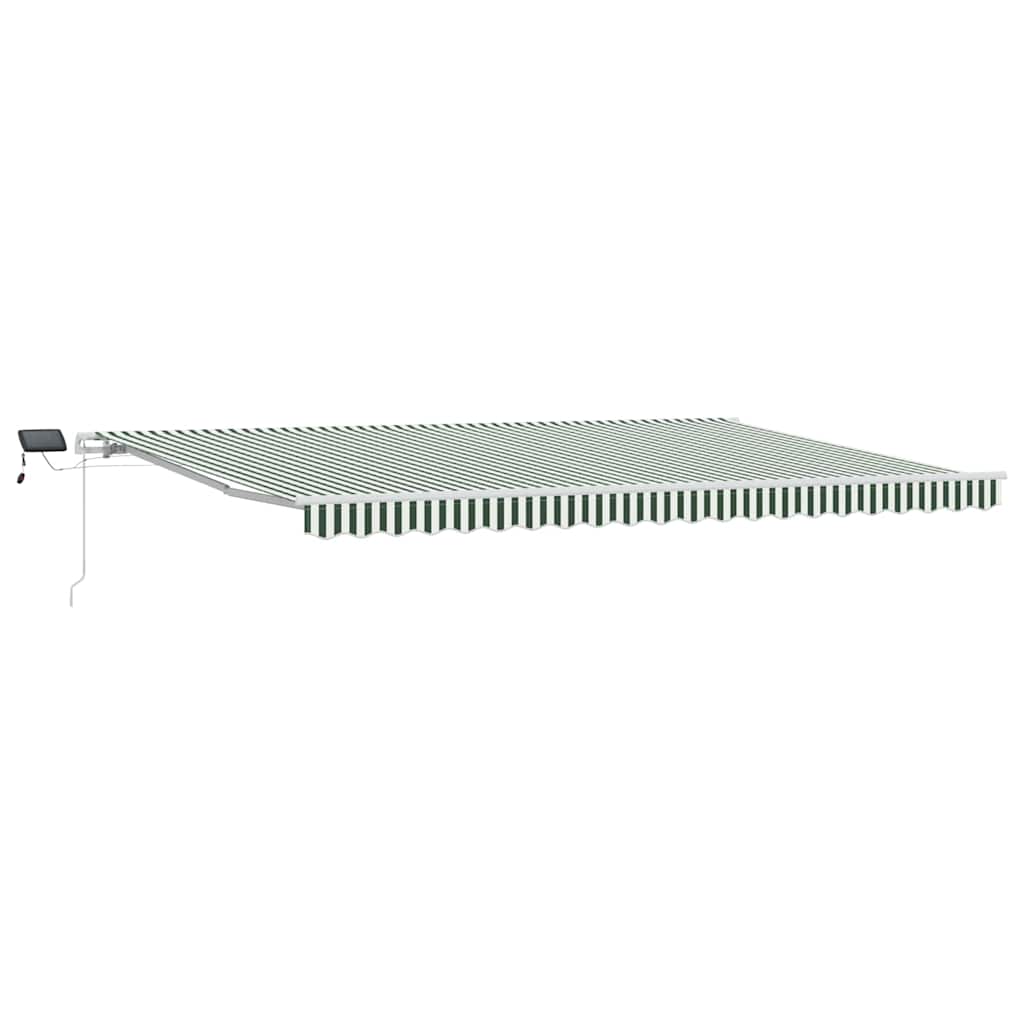 Retractable Awning Green and White 500 x 350 cm